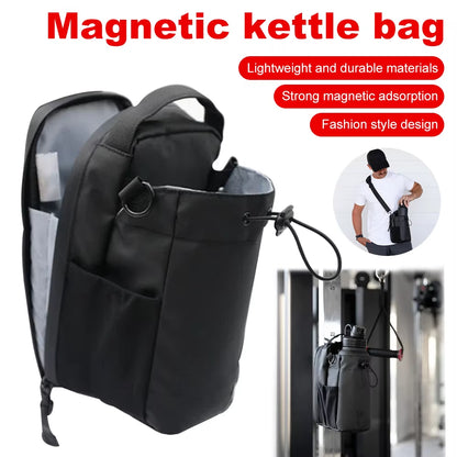 Magnetic Gym Bag with Phone Pocket, Portable Gym Water Bottle Pouch and Gym Accessories